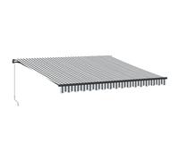 (anthracite and white, 400 x 350 cm) vidaXL Manual Retractable Awning Outdoor Patio Awning Sunshade Garden Canopy