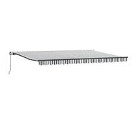 (anthracite and white, 500 x 300 cm) vidaXL Manual Retractable Awning Outdoor Patio Awning Sunshade Garden Canopy