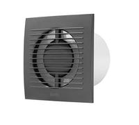 Europplast 100mm Bathroom Extractor Fan with Timer and Humidistat - Anthracite Square Wall Mounted Fan
