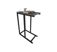 Urbn-Living Urbnliving 64Cm Height C-Shape Metal & Wood Sofa Side Nesting Anthracite Table Coffee Laptop Home Décor