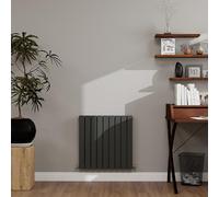 Anthracite Designer Radiator Horizontal 600×612mm Double Flat Panel - Wall/Floor Mounted for Modern Multi-Scene & Central Heating 2634 BTU