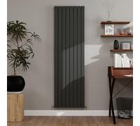Anthracite Designer Radiator Vertical 1800×544mm Double Flat Panel - Wall/Floor Mounted for Modern Multi-Scene & Central Heating 6311 BTU