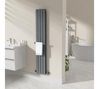 Anthracite Designer Wall-Mounted Towel Holder for Steel & Electric Radiators - 320mm