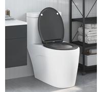Anthracite Duroplast Toilet Seat 47 x 37.5 x 3.8 cm with Soft Close Mechanism, Removable and Stable, Universal Attachment for Bathroom and Toilet, Quiet Close