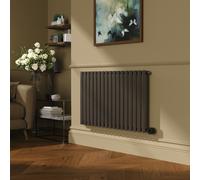 Anthracite Electric Horizontal Designer Radiator 0.6kW with Wifi Thermostat - H600xW590mm - IPX4 Bathroom Safe
