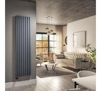Anthracite Vertical Smart Electric Radiator with Wi-Fi Thermostat - 2400W - H1800xW472mm - Bathroom Safe