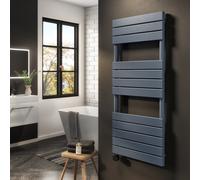 electriQ Flat Panel Electric Towel Radiator H1200xW500mm - Grey
