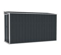 Anthracite Galvanised Steel Growing Shed 118 x 288 x 178 cm Garden Shed with Double Doors Lockable Weatherproof for Tool Storage and Outdoor Storage Space