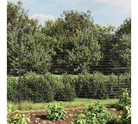 Anthracite Galvanized Steel Wire Mesh Fence with Flange, 1.6x25m, PVC Coated, Durable Outdoor Fencing for Yard, Animal Enclosures, and Garden Security