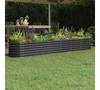 Anthracite Garden Raised Planter Bed Galvanised Steel - 260x40x36 cm