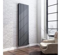 (Anthracite Grey, 1800mm x 532mm) iBathUK Apex Vertical Double Slim Flat Panel Radiator, Designer Radiator, Vertical Electric Radiators