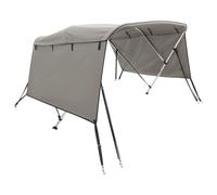 (anthracite grey, 183 x (137-152) cm/without mesh) vidaXL 3-bow Bimini Top with Sidewalls UV-Proof Canvas Boat Canopy Awning
