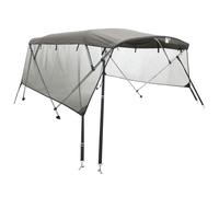 (anthracite grey, 243 x (170-182) cm/with mesh) vidaXL 3-bow Bimini Top with Sidewalls UV-Proof Canvas Boat Canopy Awning