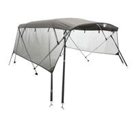 (anthracite grey, 243 x (185-198) cm/with mesh) vidaXL 3-bow Bimini Top with Sidewalls UV-Proof Canvas Boat Canopy Awning