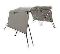 (anthracite grey, 243 x (185-198) cm/without mesh) vidaXL 3-bow Bimini Top with Sidewalls UV-Proof Canvas Boat Canopy Awning