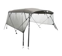(anthracite grey, 243 x (230-244) cm/with mesh) vidaXL 3-bow Bimini Top with Sidewalls UV-Proof Canvas Boat Canopy Awning