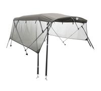 (anthracite grey and black, 183 x (170-182) cm/with mesh) vidaXL 3-bow Bimini Top with Sidewalls UV-Proof Canvas Boat Canopy Awning