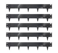 (Anthracite Grey) Metal Lawn Edging Garden Border - 5 Pieces