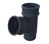 Anthracite Grey Round Downpipe Branch Connector, Freeflow Rain Water Systems