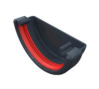 Anthracite Grey Round Gutter External Stop End, Freeflow 112mm Rain Water Systems