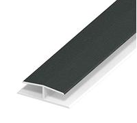 Anthracite Grey Soffit Joint/H Trim - PVC Plastic Jointing Trim - 9mm Board/Panel Joint - 1m Length x 5 Pack