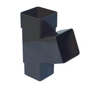 Anthracite Grey Square Downpipe Branch Connector, Freeflow Rain Water Systems
