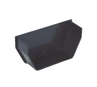 Anthracite Grey Square Gutter Internal Stop End, Freeflow 114mm Water Systems