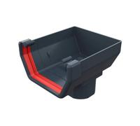 Anthracite Grey Square Gutter Stop End Outlet, Freeflow 114mm Rain Water Systems