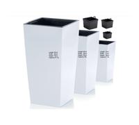 (Anthracite, H32 cm, H 55cm, H75cm) Tall Planter set of 3 Plant Pot Flower with Insert Indoor Outdoor Garden Patio