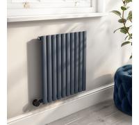 Anthracite Horizontal Smart Electric Radiator with Wi-Fi Thermostat - 600W - H600xW590mm - Bathroom Safe