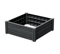 (Anthracite, L61.8cm x W61.8cm x H23cm) Raised Plant Bed Box Garden Vegetable Grow Bedding Plastic Decorative Modular