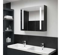 Anthracite LED Bathroom Mirror Cabinet Mirrored Wall Room vidaXL 89 x 14 x 62 cm