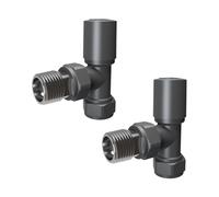 Anthracite Manual Angled Heated Towel Rail Radiator Valve 15mm x 1/2"