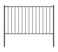 vidaXL Fence Panel with Posts Powder-coated Steel 1.7x1 m Anthracite, Black