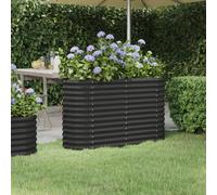 Anthracite Powder-Coated Steel Raised Garden Bed 114x40x68 cm Planter XL Outdoor
