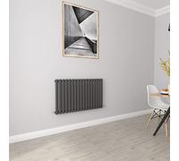 Anthracite radiators Horizontal Oval Single Panel Designer Radiator 600x1003mm Central Heating Radiators