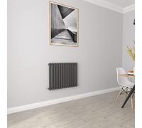 Anthracite radiators Horizontal Oval Single Panel Designer Small Radiator 600x767mm Central Heating Radiators