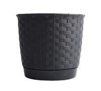(Anthracite Round, 4.2 Litres) Plant Pot Flowerpot Wave Plastic Crystal Modern Decorative Small Medium Large