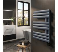 electriQ Curved Panel Electric Towel Radiator H650xW450mm - Grey