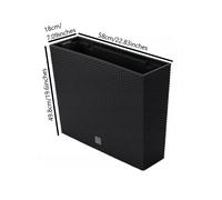 (Anthracite) Tall Rectangle Ratan Planter Floor Standing Indoor Outdoor Patio Plant Pot Troug