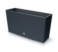 URBNLIVING Tall Rectangle Rato Case Medium Rattan Flower Pot Planter Indoor Outdoor Patio