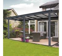 Anthracite Veranda Garden Canopy 14ft x 10ft Primrose Living Dark Grey One Size