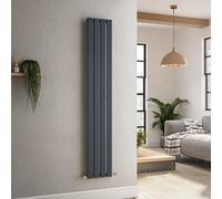 Anthracite Vertical Flat Panel Radiator - Riace Tall Modern Designer - Various Sizes