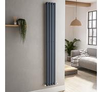Anthracite Vertical Oval Panel Radiator - Sorrento Tall Designer Range - Various Sizes