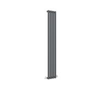 Anthracite Vertical Radiator 1600x236mm Oval Single Panel Column Designer Radiator Central Heating