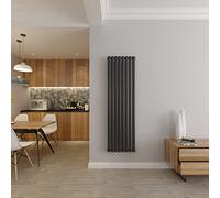 Anthracite Vertical Radiator Oval Single Panel Designer Tall Radiators 1600x472mm Central Heating Radiators