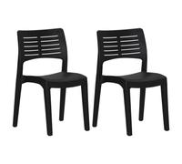 (Anthracite) vidaXL 2x Garden Chairs Polypropylene Camping Picnic Chair Seat Multi Colours