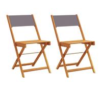 (anthracite) vidaXL Bistro Chairs Outdoor Chair Dining Chair Solid Wood Acacia and Fabric
