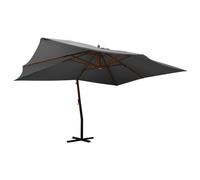 (anthracite) vidaXL Cantilever Umbrella with Wooden Pole Parasol Sunshade Shelter Canopy