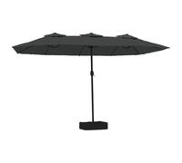 (anthracite) vidaXL Double-Head Parasol Garden Umbrella with LEDs Sun Umbrella Anthracite